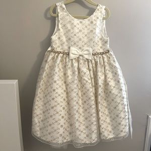 American Princess Dress White & Gold detailed